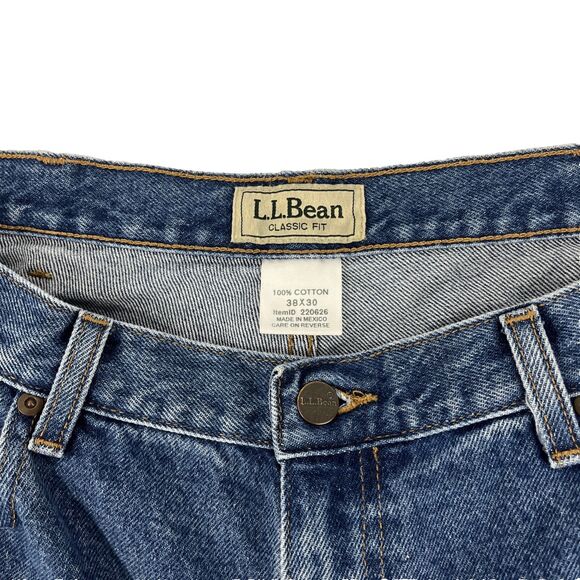 Mens L.L. Bean Classic Fit Straight Denim Jeans Size 38x30 Blue 100% Cotton - Picture 4 of 7